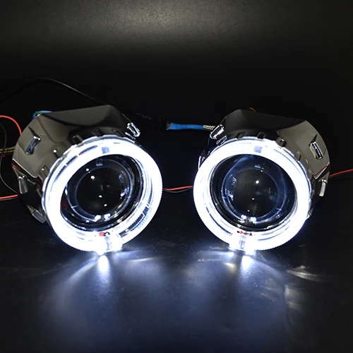 White RONAN Bi Xenon HID проектор фары объектив использовать H1 светодиодный оптический глаза белый switchback желтый для автомобильного стайлинга фар модернизации H4 H7 - Цвет: White