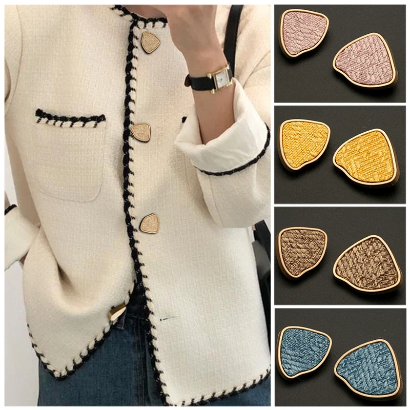 Треугольная ткань металлические Золотые декоративные ручные швейные кнопки для