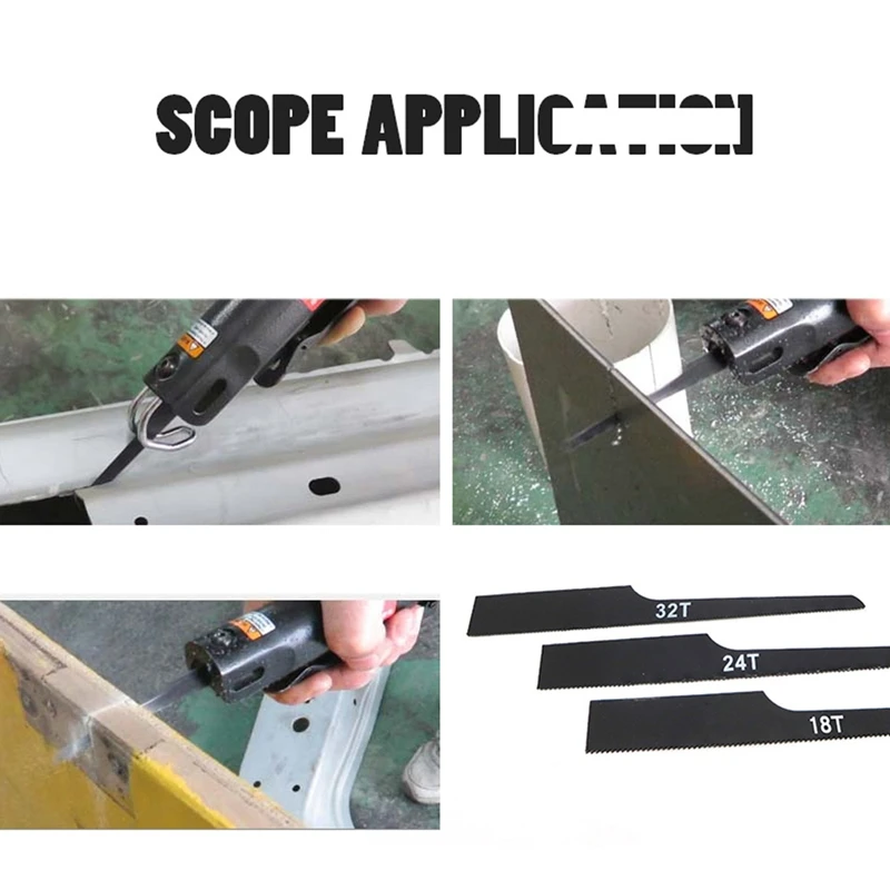

10Pcs Reciprocating Air Saw Blades Pneumatic Tool for Wood Fiberglass Plastic Metal Saw Blade Wood Saw Blade