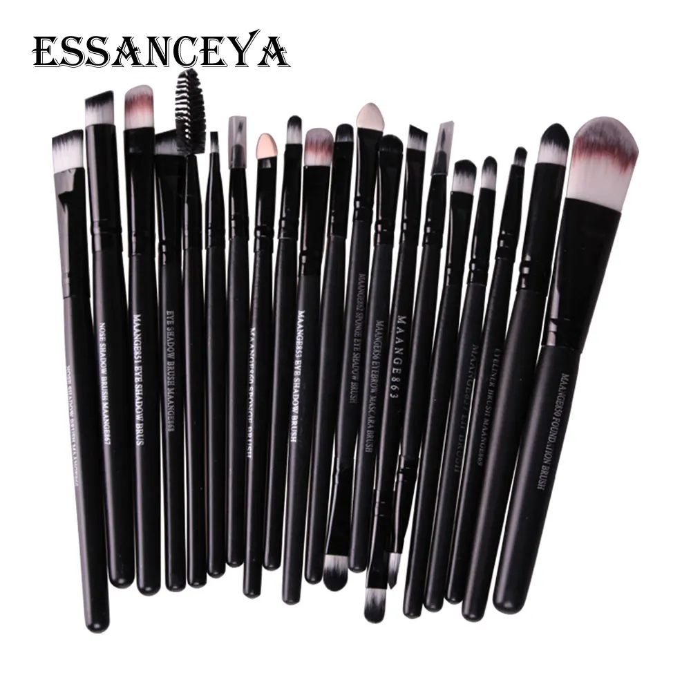 Essanceya Pro 20/22 шт. кисти для макияжа косметическая пудра Румяна Тени для век подводка для глаз Красота Макияж Кисти Инструменты для макияжа бровей