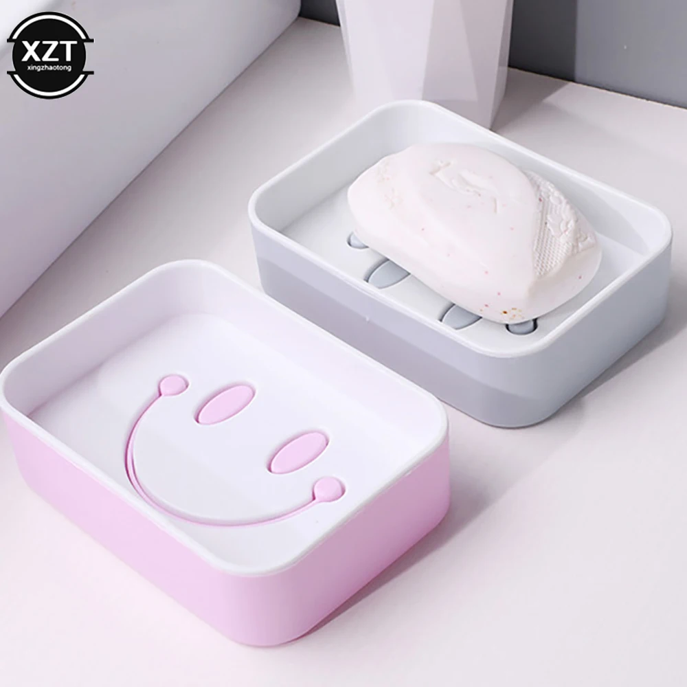 Двухслойная дренаж для мыла Smiley Face Коробка ванной комнаты держатель | Дом и сад