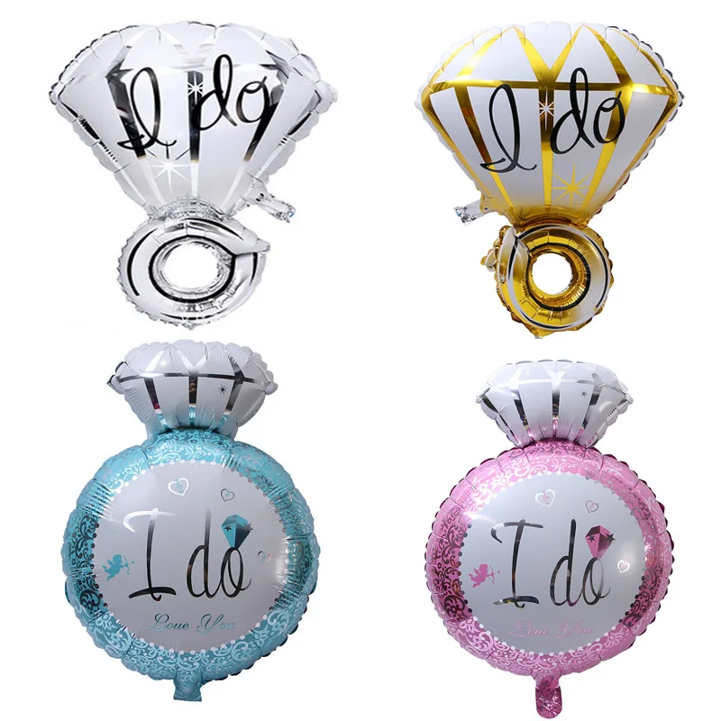 1 шт. фольгированные шары в виде кольца с бриллиантами|Воздушные и аксессуары| |