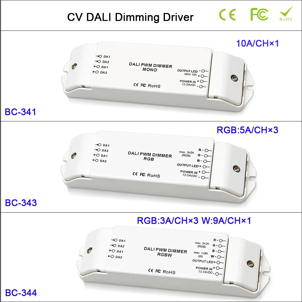 Горячая CV DALI Led Диммер контроллер 1CH/3CH/4CH Диммирование/RGB/RGBW Диммируемый драйвер