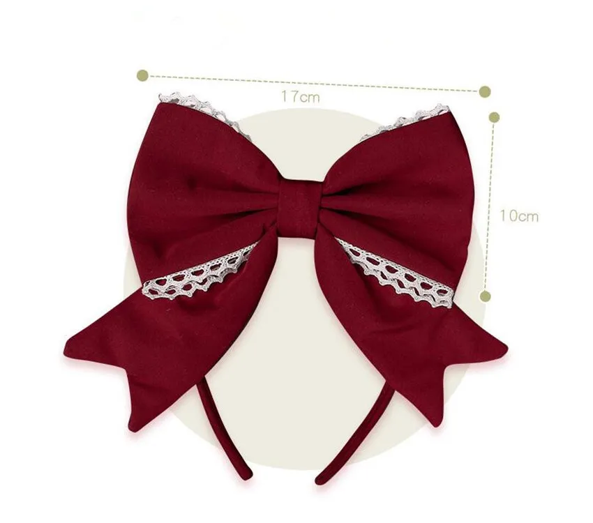 Японский большой бант KC лента для волос аксессуары из кружева бандана на каждый