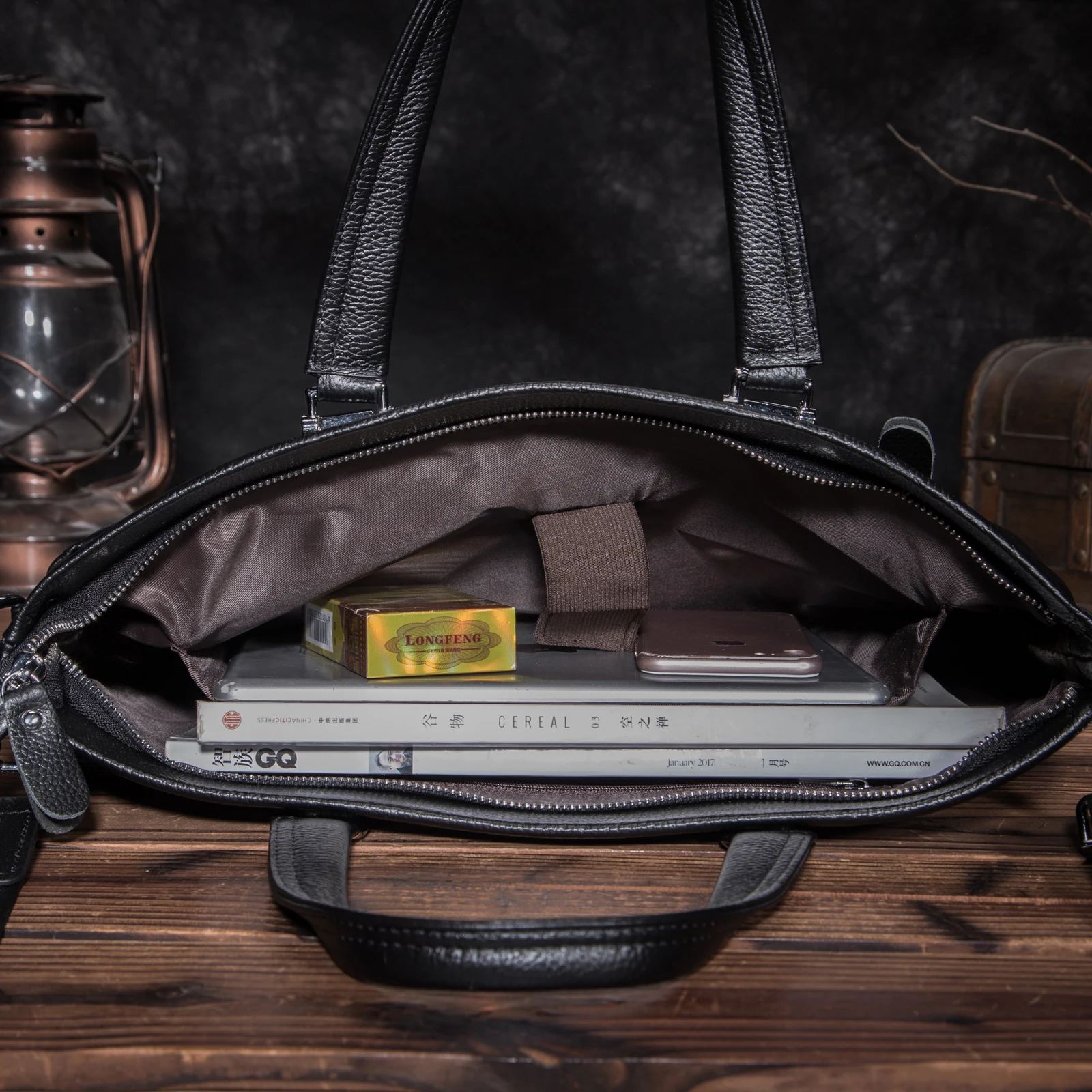 Мужской деловой портфель из натуральной кожи в Корейском стиле кейс для ноутбука