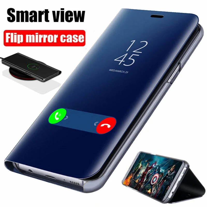 

50pcs Smart Mirror Flip Case For Samsung Galaxy A51 A12 A32 A52 A71 A21s A20s A42 A50 A70 A30 A20e A81 A91 S21 A31 M12 A41 Cover
