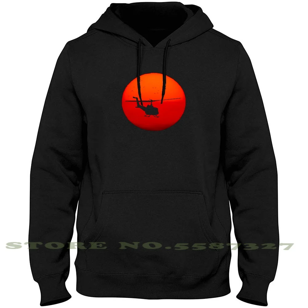 

Vietnam Helicopter Sunset Long Sleeve Hoodie Sweatshirt Vietnam Helicopter Sunset Airborne Combat Veteran Aviation Pilot