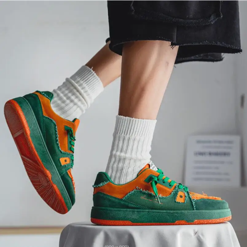 Кроссовки мужские на толстой подошве Вулканизированная подошва модная обувь для