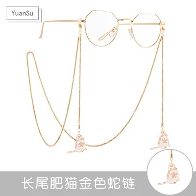 Подвеска в стиле Ins с длинным хвостом и котом золотая цепочка со змеиным
