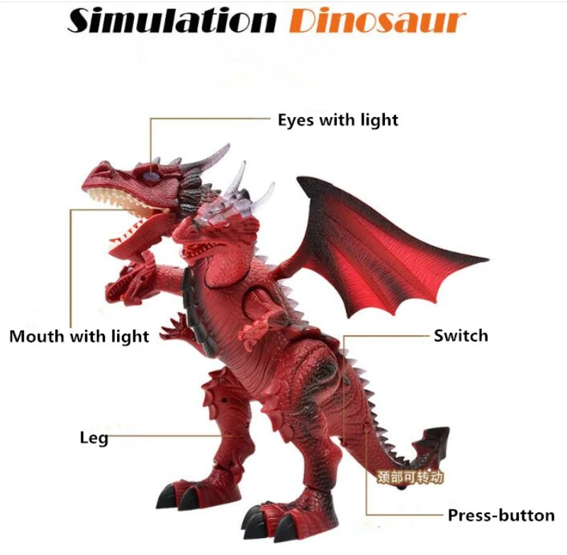 RC Dinosaur Remote Control Animal Children Electric Simulation Puzzle Smart Three-headed Dragon Toys | Игрушки и хобби