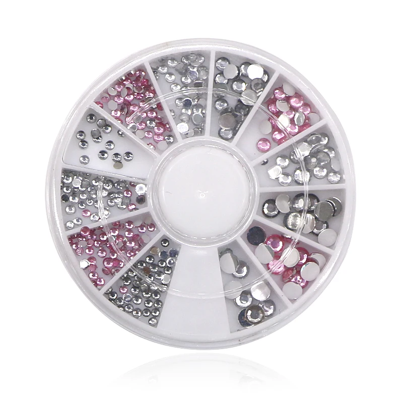 1 коробка розового и белого цвета усеяны искусственными драгоценными камнями Для