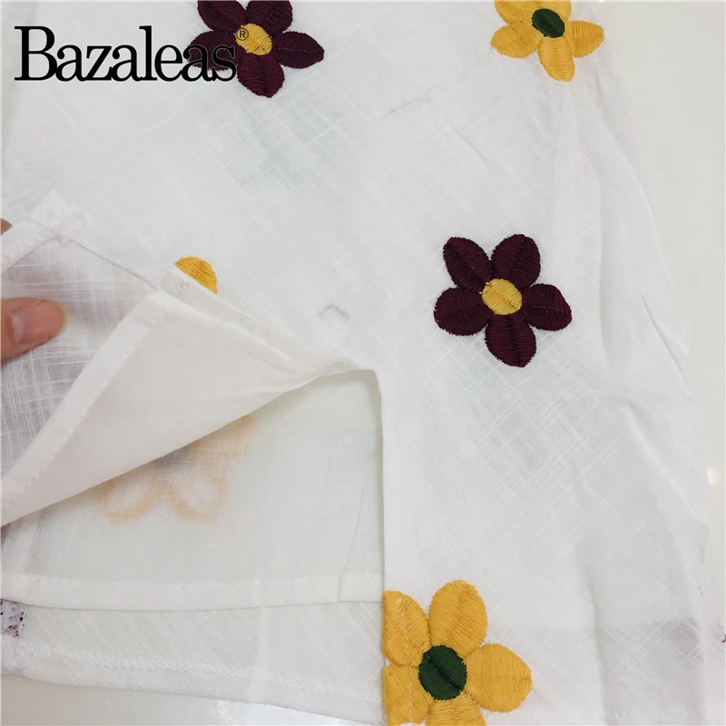 Женская винтажная мини-юбка Bazaleas Повседневная белая короткая юбка