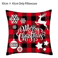 new pillowcase cartoon plaid cushion cover throw linen pillow case merry christmas gifts home office living room 45x45cm