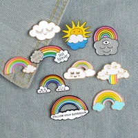 11 syles rainbow clouds enamel pin custom dark white brooches bag clothes lapel badge weather jewelry gift for kids girls