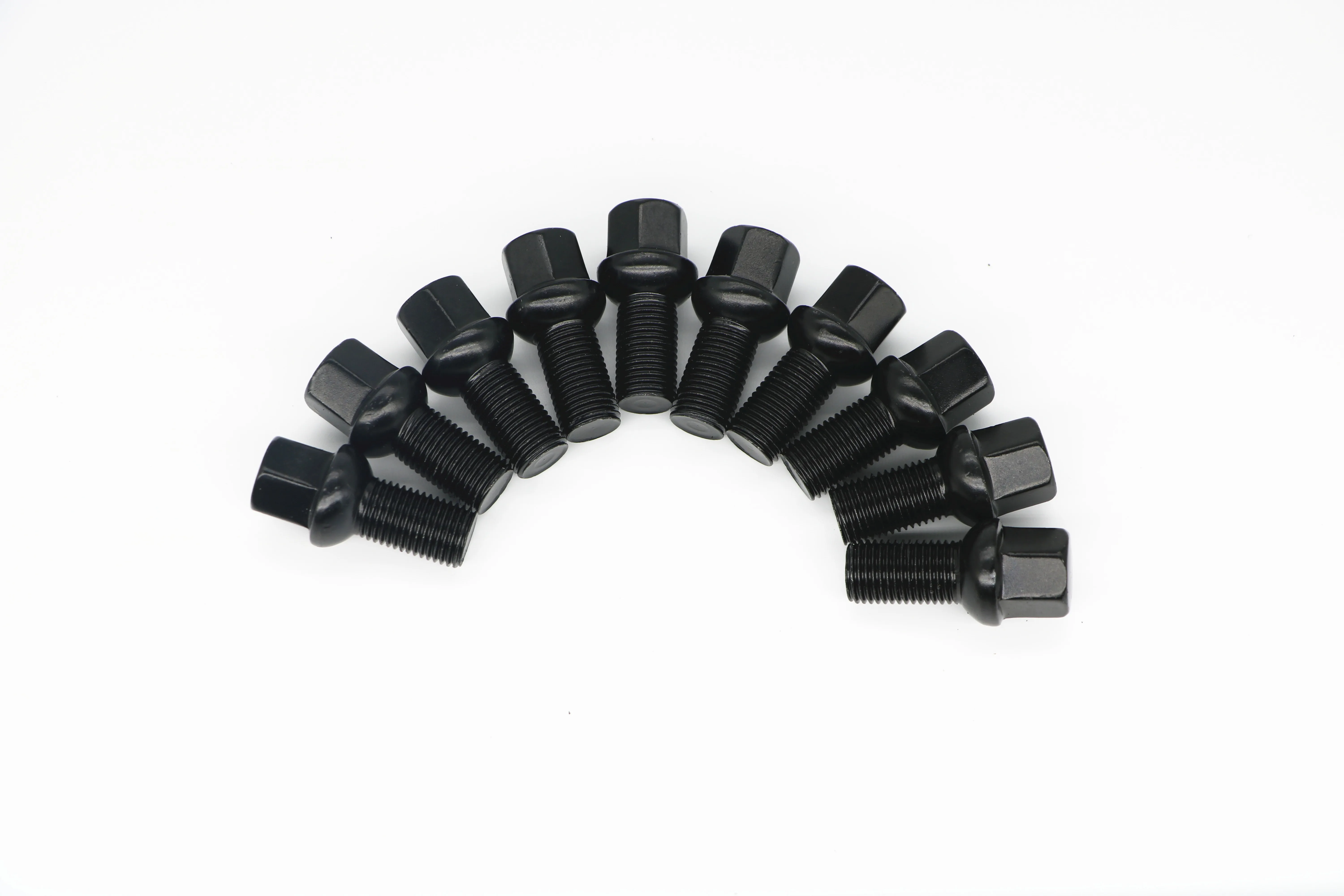 

5/10/20 PCS M14x1.5 Black Wheel Lug Bolts Ball Seat Shank Length 23/28/45/51mm fit Audi Mercedes or More