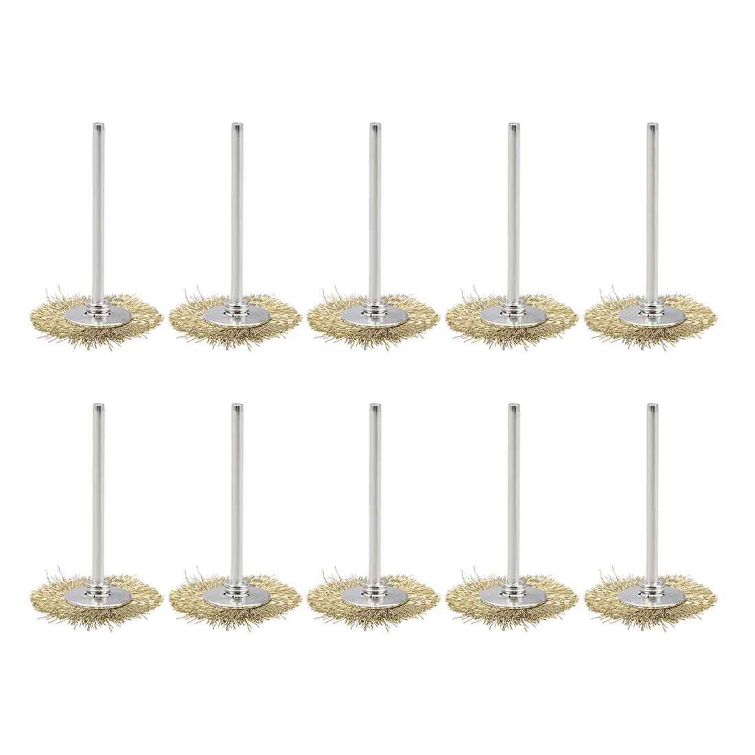 

uxcell Mini Wire Cup Brush Brass Plated Crimped Steel 25X3mm with 2.35mm Shank for woodworking home and industrial use 10Pcs