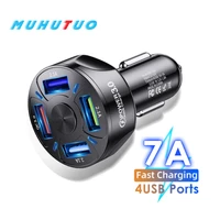 qc3 0 car charger 4 usb port car charger 48w fast 7a mini charger iphone11 xiaomi huawei phone charger