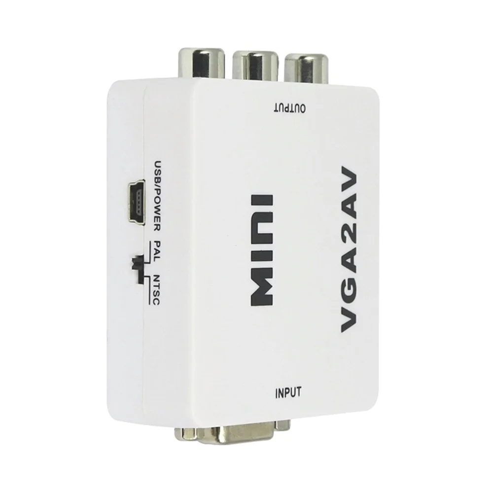 Адаптер для мини конвертера с VGA на AV поддержка 1080P VGA2AV адаптер ПК TV HD|Кабели VGA| |