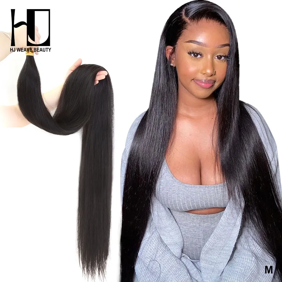 Бразильские волосы пряди прямые девственные 36 38 40 дюймов человеческие 1/2 шт для