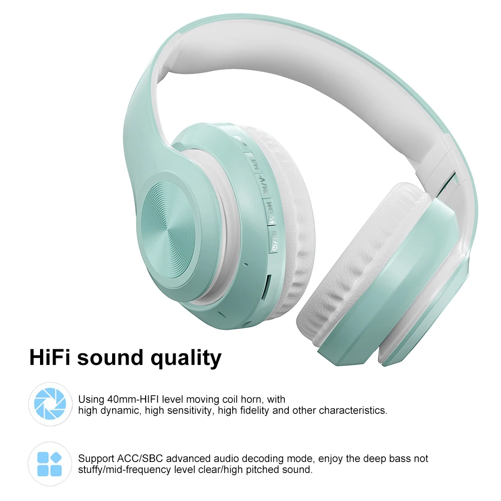 P68 Bluetooth 5 0 Складная перезаряжаемая беспроводная гарнитура HiFi наушники|Наушники и