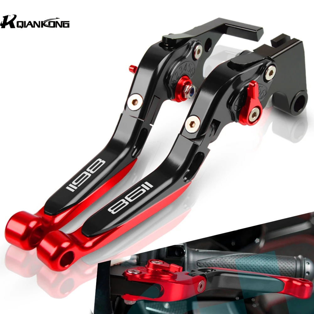 

Мотоциклетные тормозные рычаги с логотипом 1198, CNC Aliuminum, регулируемый тормозной рычаг сцепления, рукоятка для DUCATI 1198 S R 2009 2010 2011