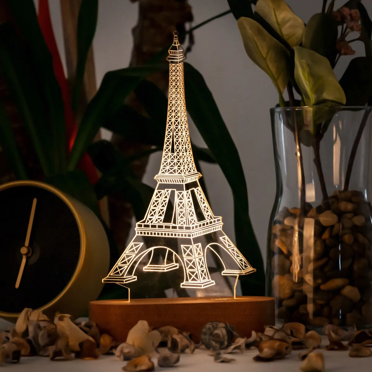 3D Romantic France Eiffel Tower LED Night Light Office Bedroom Table Lamp Kids Family Decoration Creative