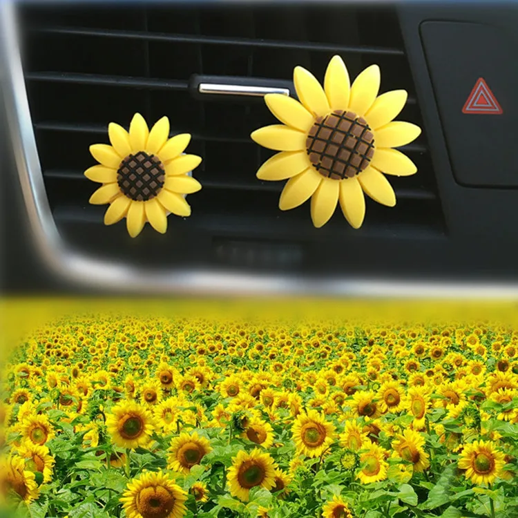Автомобильный парфюмерный зажим симпатичный Размер подсолнуха размер смайлик
