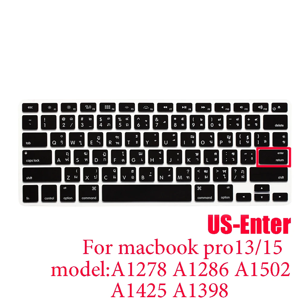 Защита для клавиатуры из Таиланда с английской раскладкой Macbook Pro 13Air 11 12 15