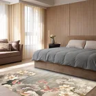 Традиционный китайский бархатный флисовый ковер Reese, ковер для спальни, гостиной, кухни, нескользящий моющийся ковер Lucky Lotus Koi