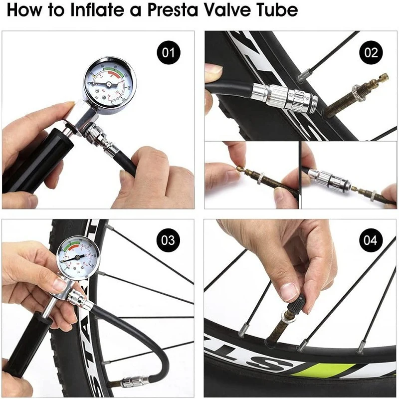 

High-pressure Pump Resistant Bike Pump Strong Tightness Mountain Bike Beauty French Mouth Pump Portable Mini Pump Tire Repair