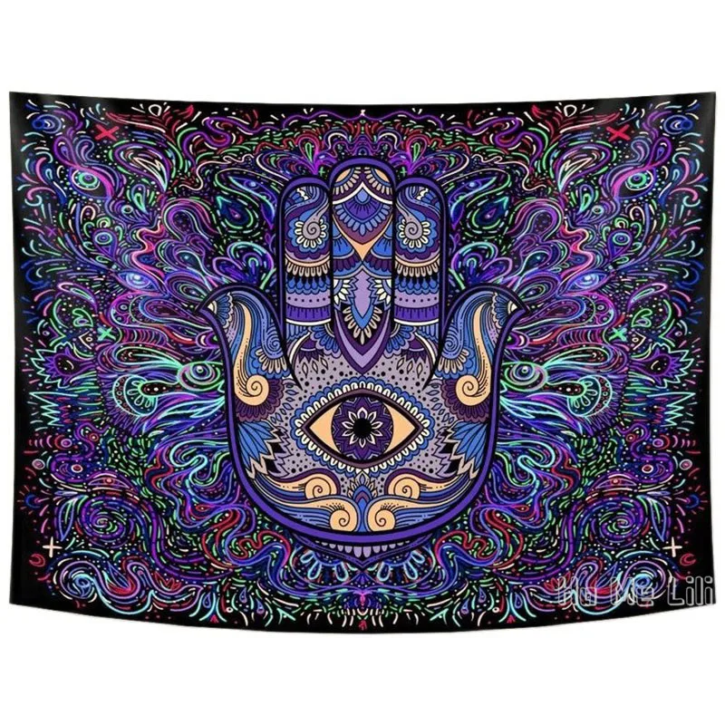 

Good Luck Charm Protection Symbol Anti Evil Eye Wall Hanging Psychedelic Mandala By Ho Me Lili Tapestry