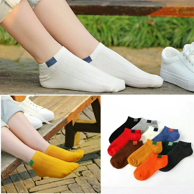 

2pcs/pair Women's Socks Colorful Boat Couple comfortable cotton girl women's boat socks ankle low Ankle Socks White Gray Black