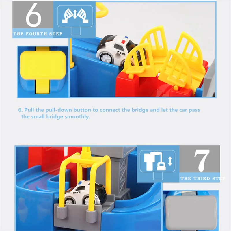 DIY Fun Jigsaw Car Breakthrough Adventure Rail Game Parent-Child Interaction Multi-Scene Role-Playing Puzzle Board Toy