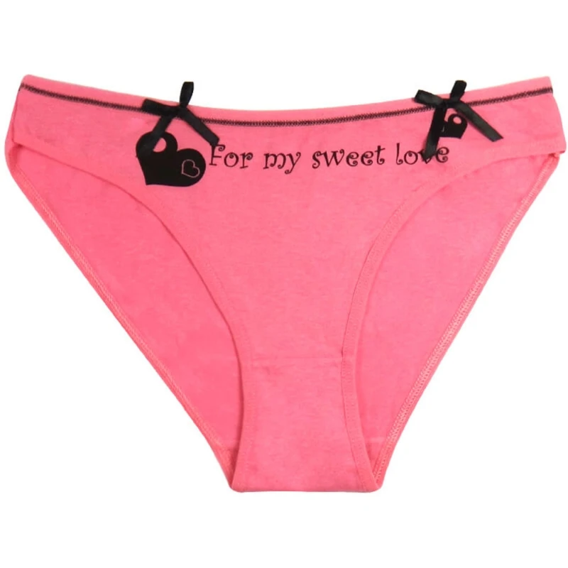 M/L/XL Нижнее белье с низкой талией мягкое эластичное буквенным принтом хлопковые