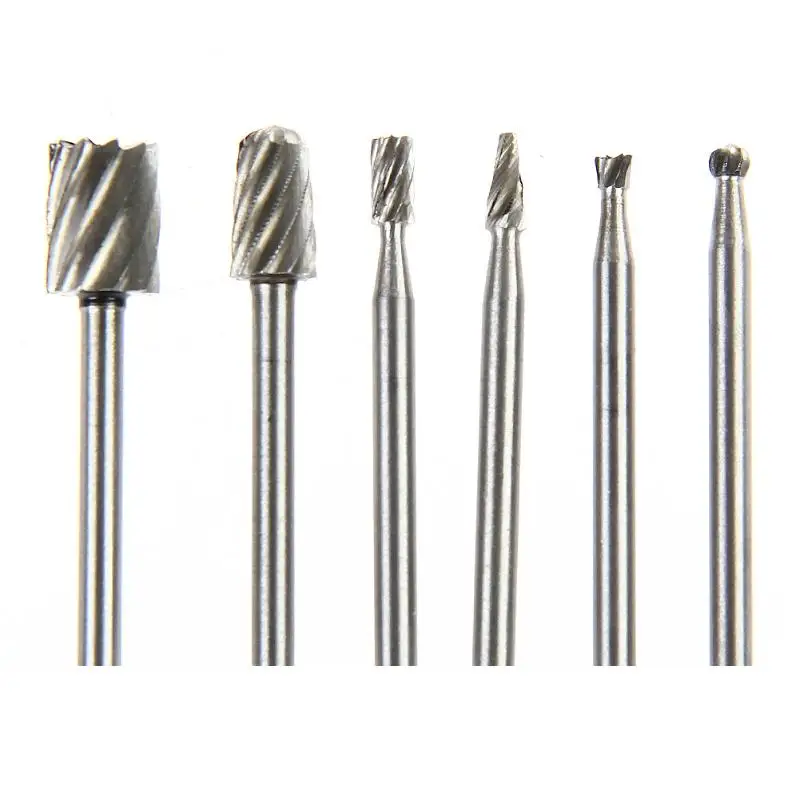 6pcs Dremel Rotary Tools HSS Mini Drill Bit Set Cutting Routing Router Grinding Bits Milling Cutters for Wood Carving Cut | Инструменты