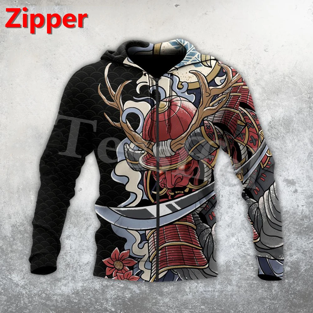 

Tessffel Japan Samurai Tattoo 3D Printed New Men's Sweatshirt Harajuku Zipper Hoodie Casual Unisex Jacket Pullover Style-19