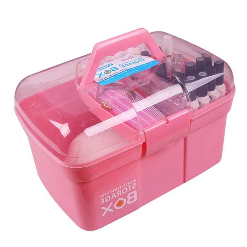 

Hand-Held Desktop Storage Box Scissors Makeup Organizer Jewelry Nail Polish Pen Container Manicure Tool Case