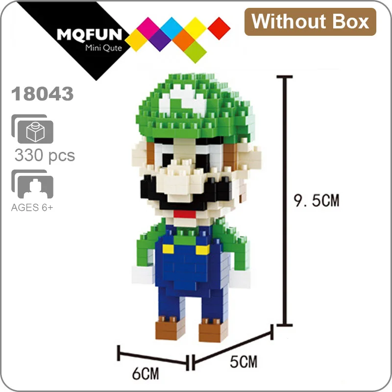 18043 Without Box Balody Magic Blocks аниме мультфильм игры Йоши Супер Марио Wario мини блоки микро DIY строительные игрушки Фигурки подарки для детей - Цвет: 18043 Without Box