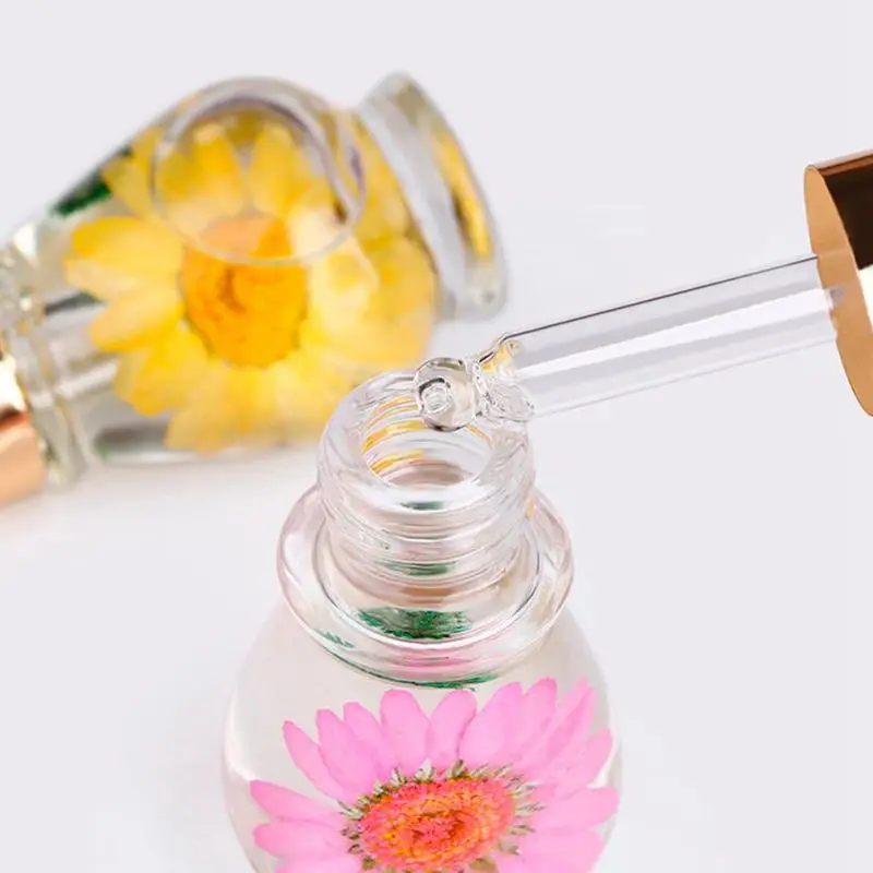 Nail Cuticle Oil Professional Nutrition Dried Flowers Manicure Tools Transparent Flower Flavor Ran | Красота и здоровье