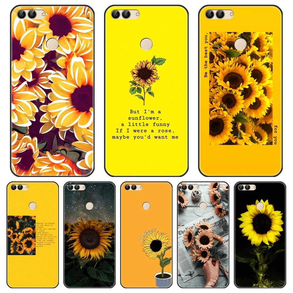 Phone Case For Huawei P8 P9 P10 P20 Lite 2017 Mini P Smart Plus Pro Silicone Soft Yellow Sunflower Back Cover |