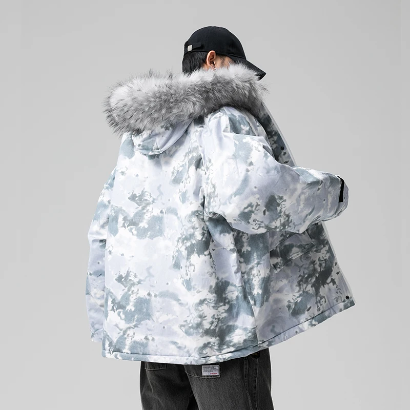 Мужская куртка с хлопковой подкладкой камуфляжным принтом в стиле Харадзюку 2020