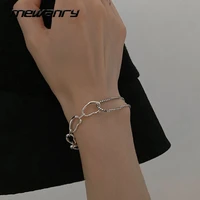 mewanry 925 stamp bracelet for women summer trend charming vintage simple irregular splicing chain party jewelry gifts
