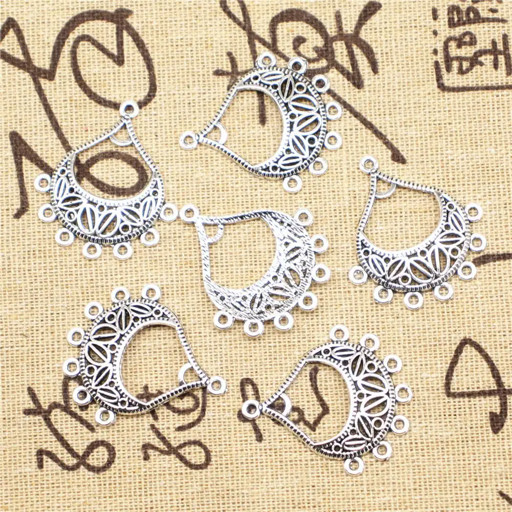 Фоторазъем для сережек, 5 шт., 30x34 мм, цвет под античное серебро, фоторазъем