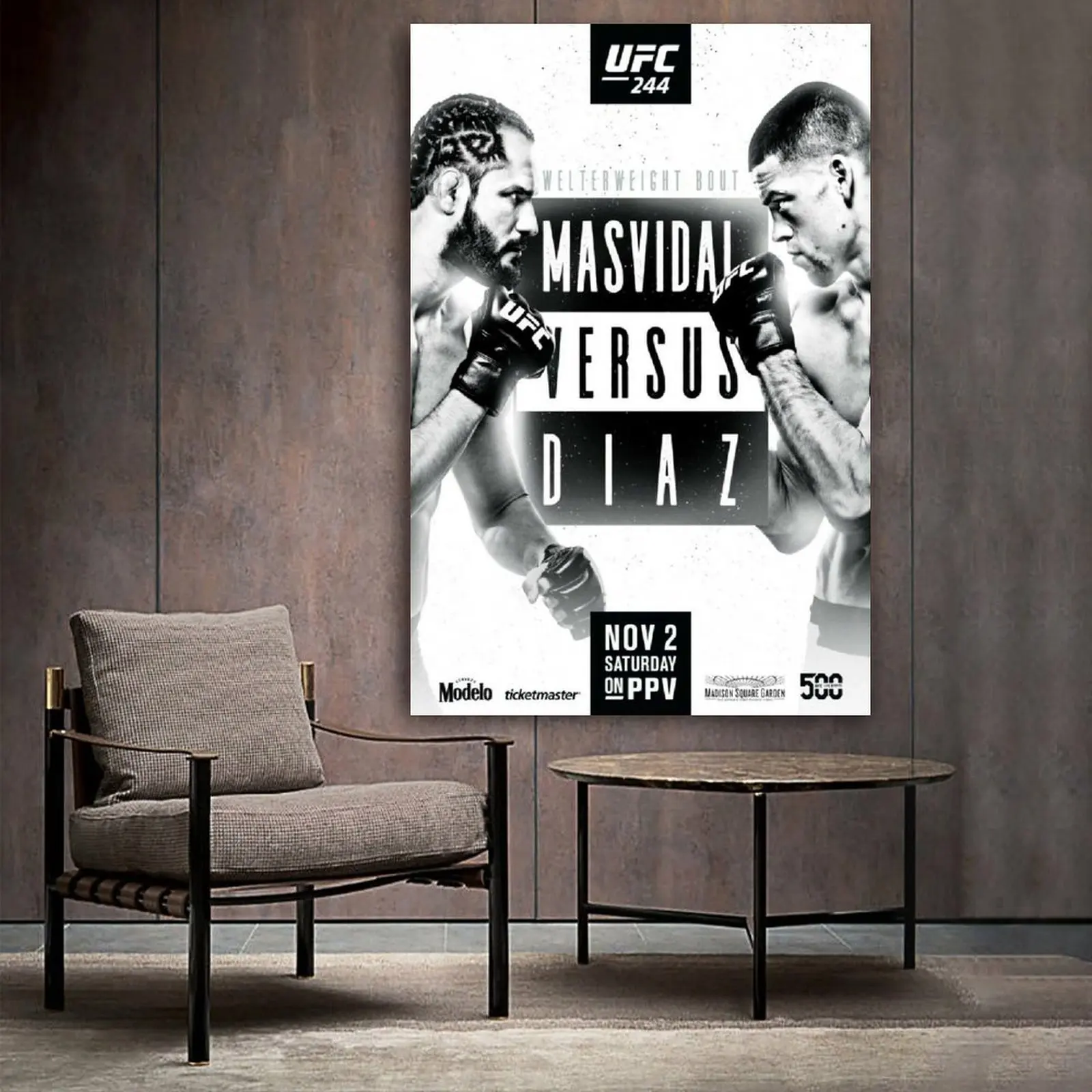 

Современный плакат Masvidal Vs Diaz художественные картины на холсте для оформления стен