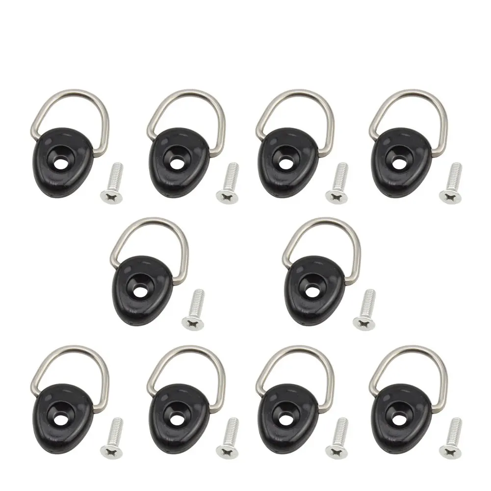 

Kayak D Ring Canoe Oval D-Type Buckles For Boat Canoe Kayak Fishing Rigging Bungee Accessories Black 10PCS Kayak D Ring