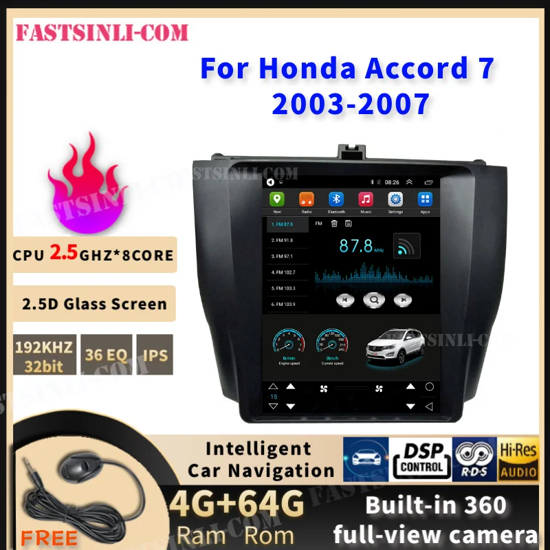 CarPlay Tesla стиль автомобильный Радио Мультимедиа Android для Honda Accord 7 2003 2007 dvd аудио