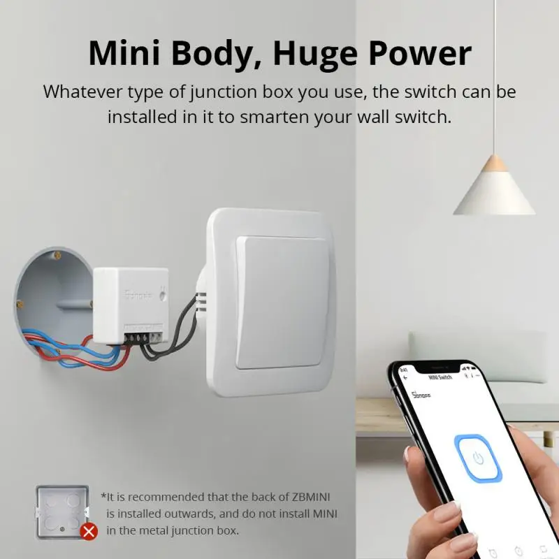 Смарт-выключатель SONOFF ZBMINI Zigbee 3 0 двухсторонний с голосовым управлением |