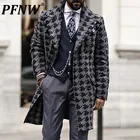 Мужское клетчатое пальто средней длины, с принтом, 12x2022