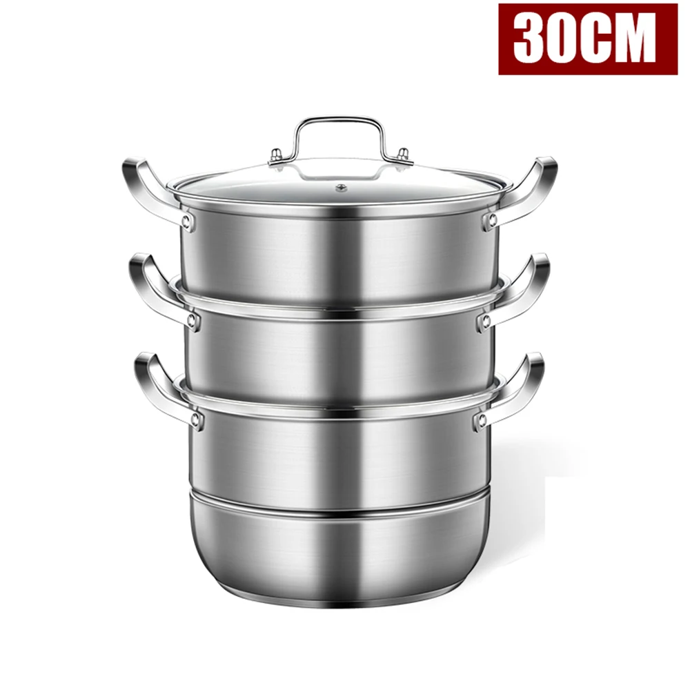 Двухслойная Паровая кастрюля из нержавеющей стали для супа универсальные