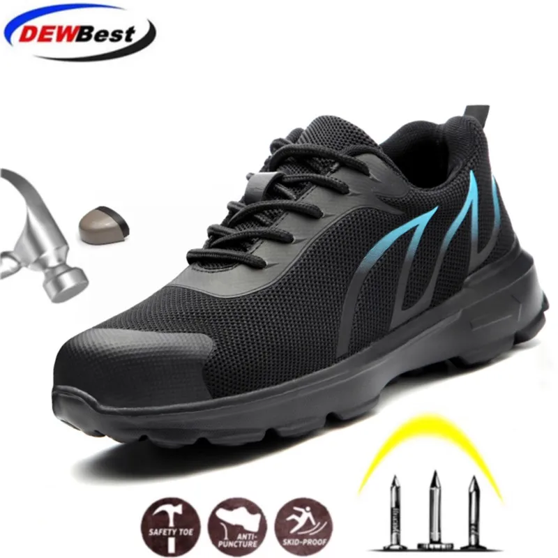 DEWBEST/Мужская Рабочая безопасная обувь со стальным носком Легкие дышащие